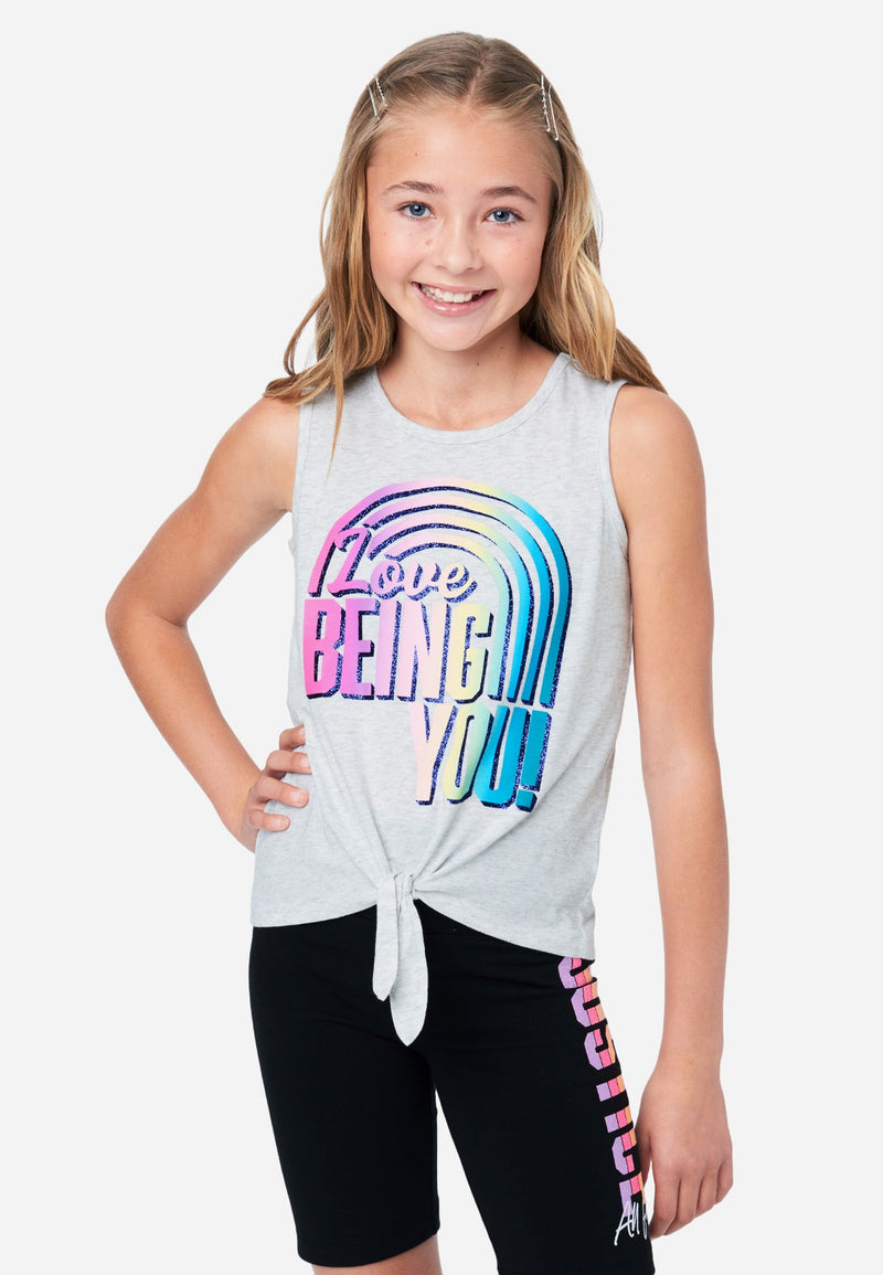 Tie Front Graphic Tank